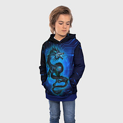Толстовка-худи детская Кибер-Dragon, цвет: 3D-синий — фото 2