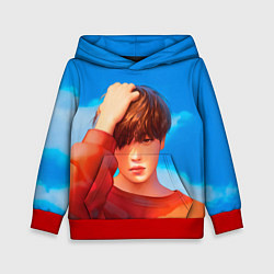 Толстовка-худи детская Park Jimin Art, цвет: 3D-красный