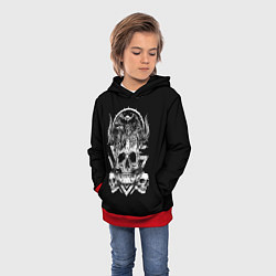 Толстовка-худи детская Черепа и Вороны Skulls Raven, цвет: 3D-красный — фото 2