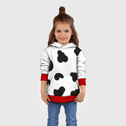 Толстовка-худи детская Cow print, цвет: 3D-красный — фото 2