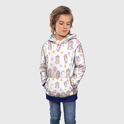 Толстовка-худи детская Единороги, цвет: 3D-синий — фото 2