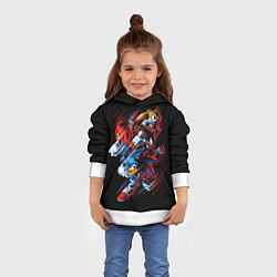 Толстовка-худи детская Sonics team, цвет: 3D-белый — фото 2