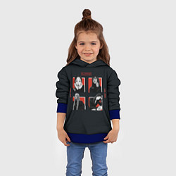 Толстовка-худи детская BLACKPINK Red and black, цвет: 3D-синий — фото 2