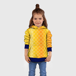 Толстовка-худи детская Желтая чешуя, цвет: 3D-синий — фото 2
