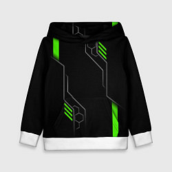 Детская толстовка ФУТУРИСТИЧНАЯ БРОНЯ ЗЕЛЕНАЯ