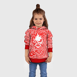 Толстовка-худи детская Samurai, цвет: 3D-красный — фото 2
