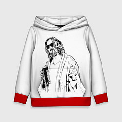 Толстовка-худи детская Большой Лебовски Big Lebowski, цвет: 3D-красный