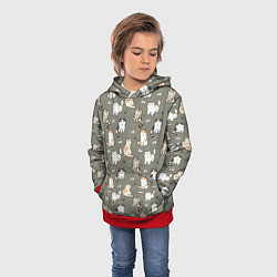Толстовка-худи детская Кошечки с рыбками, цвет: 3D-красный — фото 2