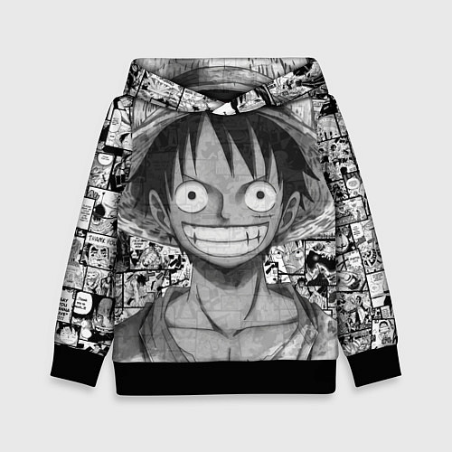 Детская толстовка Луфи улыбается one piece / 3D-Черный – фото 1