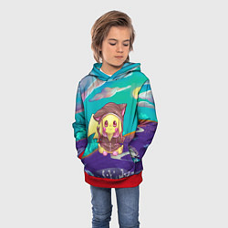 Толстовка-худи детская Покемон в костюме, цвет: 3D-красный — фото 2