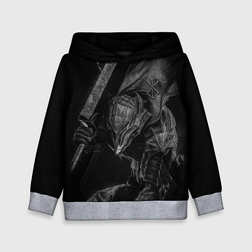 Детская толстовка БЕРСЕРК черно - белый / 3D-Меланж – фото 1