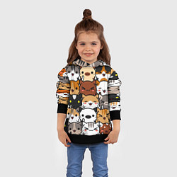 Толстовка-худи детская Коты и котики, цвет: 3D-черный — фото 2