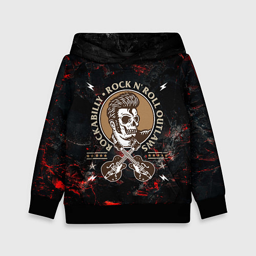 Детская толстовка Элвис Пресли Rock n roll / 3D-Черный – фото 1