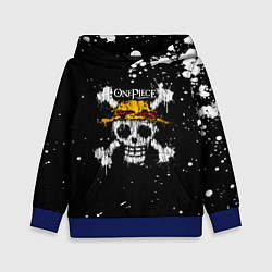 Толстовка-худи детская Весылый Роджер One Piece, цвет: 3D-синий