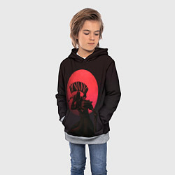Толстовка-худи детская Красная луна, цвет: 3D-меланж — фото 2