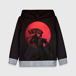 Толстовка-худи детская Красная луна, цвет: 3D-меланж