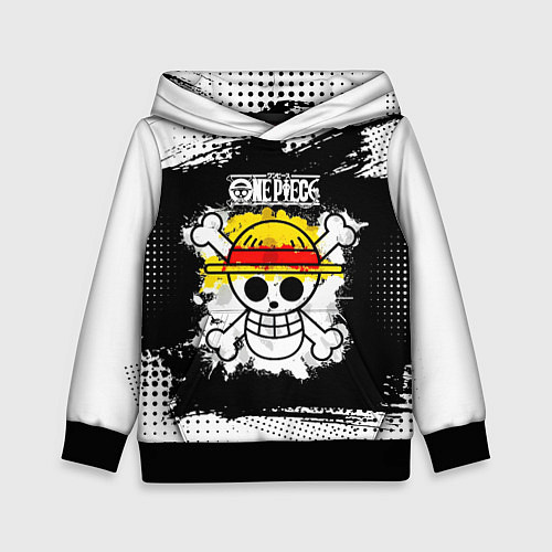 Детская толстовка Весёлый Роджер пиратов Соломенной Шляпы / 3D-Черный – фото 1