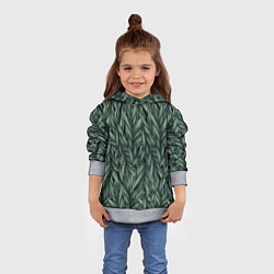 Толстовка-худи детская Листья, цвет: 3D-меланж — фото 2
