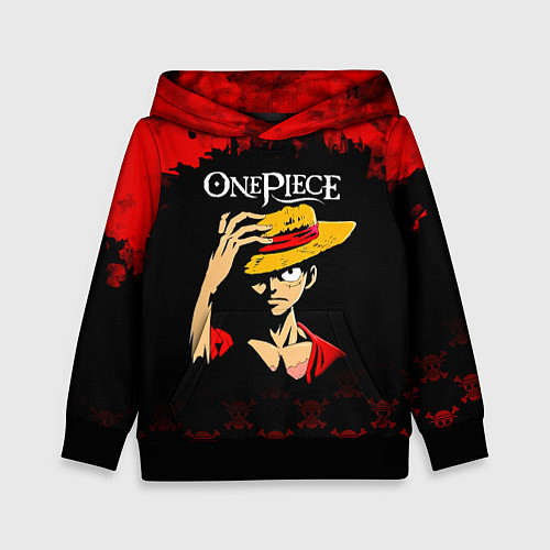 Детская толстовка Луффи One Piece Большой куш / 3D-Черный – фото 1