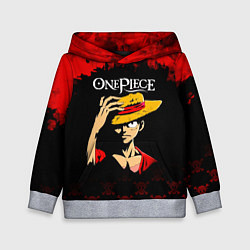 Толстовка-худи детская Луффи One Piece Большой куш, цвет: 3D-меланж