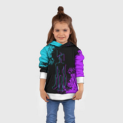 Толстовка-худи детская НЕОНОВЫЙ СИРЕНОГОЛОВЫЙ, цвет: 3D-белый — фото 2