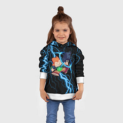 Толстовка-худи детская Пико Pico Молния, цвет: 3D-белый — фото 2
