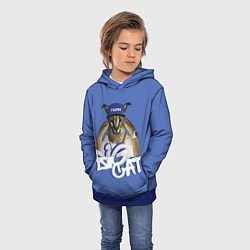 Толстовка-худи детская Big Cat Floppa, цвет: 3D-синий — фото 2