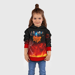 Толстовка-худи детская Ария в огне, цвет: 3D-красный — фото 2