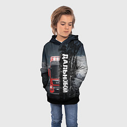 Толстовка-худи детская Дальнобой Red Truck, цвет: 3D-черный — фото 2