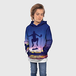 Толстовка-худи детская Skateboarding, цвет: 3D-белый — фото 2