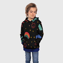 Толстовка-худи детская Мрачное детство, цвет: 3D-синий — фото 2