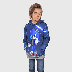 Толстовка-худи детская SONIC СОНИК СИНИЙ ЁЖ Z, цвет: 3D-меланж — фото 2