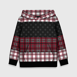 Толстовка-худи детская Комбинированный красно-серый, цвет: 3D-черный