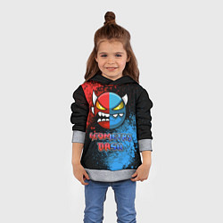Толстовка-худи детская Geometry Dash Red Blue, цвет: 3D-меланж — фото 2