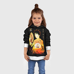 Толстовка-худи детская Силуэт Луффи One piece, цвет: 3D-белый — фото 2