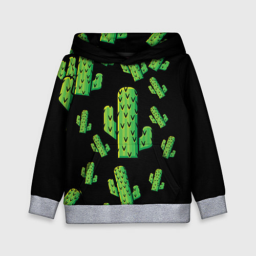 Детская толстовка Cactus Time - Веселые кактусы / 3D-Меланж – фото 1