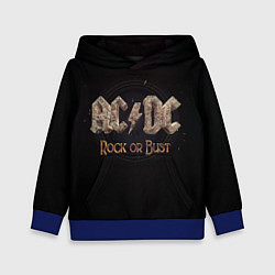 Толстовка-худи детская ACDC Rock or Bust, цвет: 3D-синий