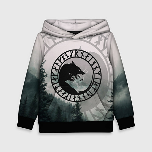 Детская толстовка FENRIR РУНЫ RUNES Z / 3D-Черный – фото 1