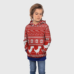 Толстовка-худи детская Новогодний гугл, цвет: 3D-синий — фото 2