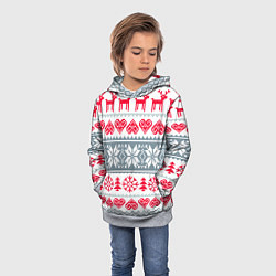 Толстовка-худи детская Вязаный рисунок, цвет: 3D-меланж — фото 2