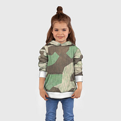 Толстовка-худи детская Камуфляж хаки армейский, цвет: 3D-белый — фото 2