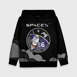 Толстовка-худи детская Space X, цвет: 3D-черный