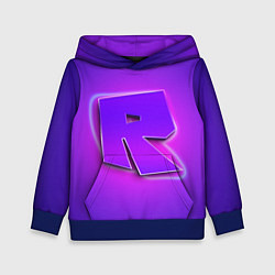 Толстовка-худи детская ROBLOX NEON LOGO РОБЛОКС, цвет: 3D-синий