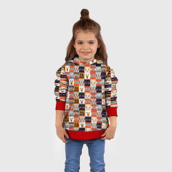 Толстовка-худи детская MINECRAFT КУБИКИ ПЕРСОНАЖИ, цвет: 3D-красный — фото 2