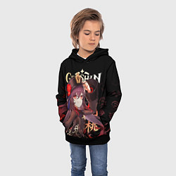 Толстовка-худи детская Ху Тао Genshin Impact, цвет: 3D-черный — фото 2