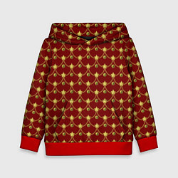 Толстовка-худи детская Ёлочные Звёзды, цвет: 3D-красный