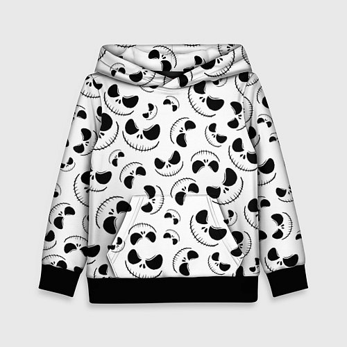 Детская толстовка Джек Скеллингтон паттерн лицо / 3D-Черный – фото 1