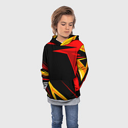 Толстовка-худи детская Уникальные линии, цвет: 3D-меланж — фото 2
