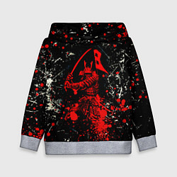 Толстовка-худи детская Красный Японский Самурай Samurai, цвет: 3D-меланж