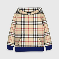 Толстовка-худи детская Клетчатый принт в стиле Burberry, цвет: 3D-синий